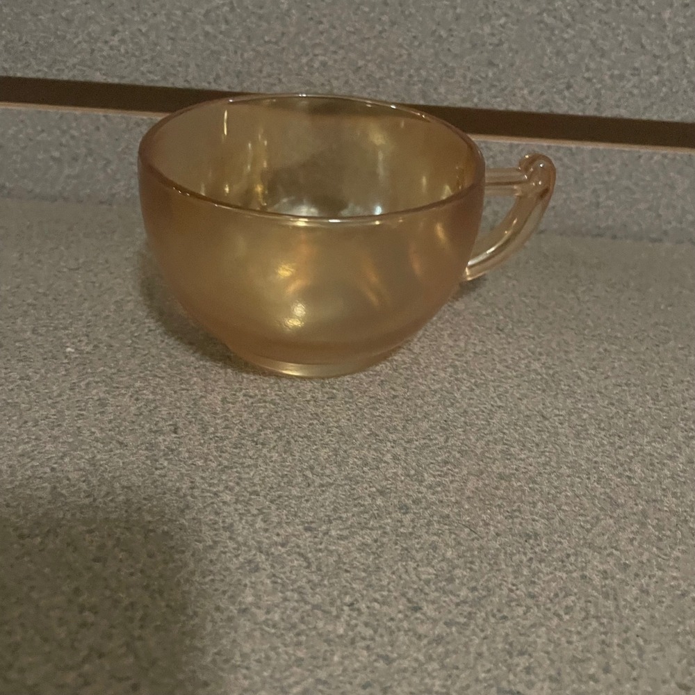 Vintage MODERNE BY JEANETTE MARIGOLD Carnival Glass PUNCH or Coffee TEA CUP